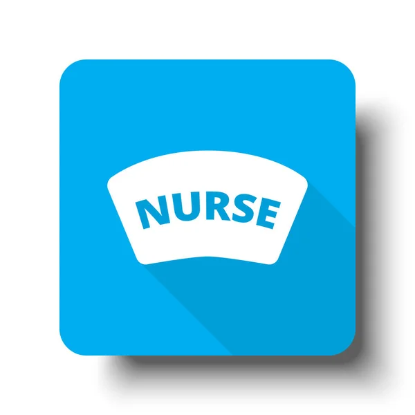 Vit sjuksköterska ikonen på blå web-knappen — Stock vektor