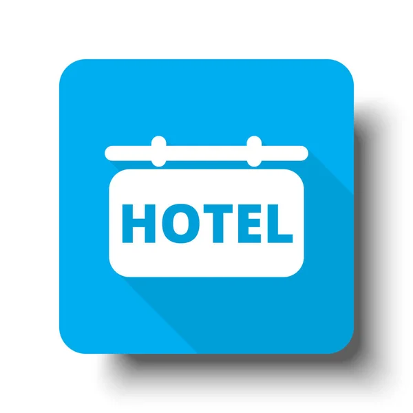 Mavi web düğme simgesine beyaz Hotel Sign — Stok Vektör