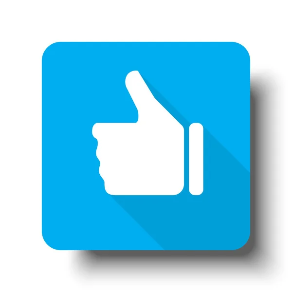 White Thumb Up icon on blue web button — Stock Vector