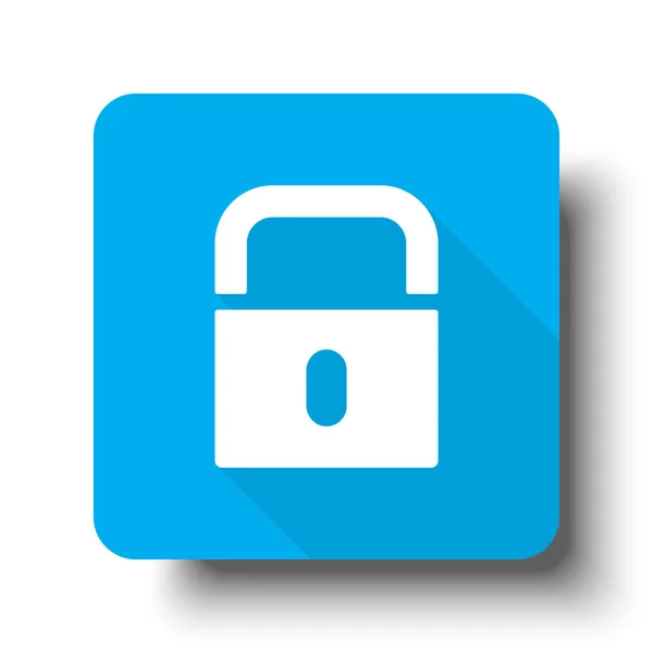 Піктограма White Lock на синій веб-кнопка — стоковий вектор