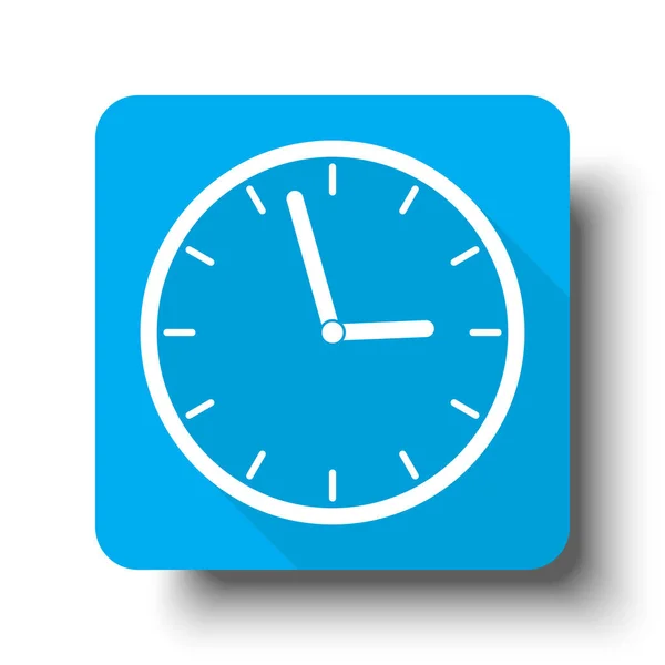 Піктограма білого годинника на синій веб-кнопка — стоковий вектор