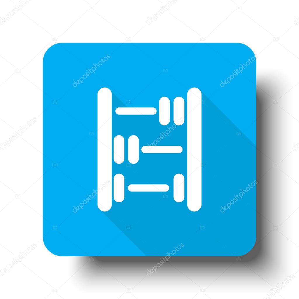 White Abacus icon on blue web button