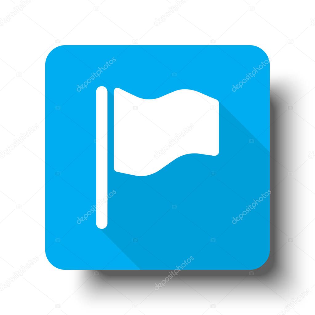 White Flag icon on blue web button