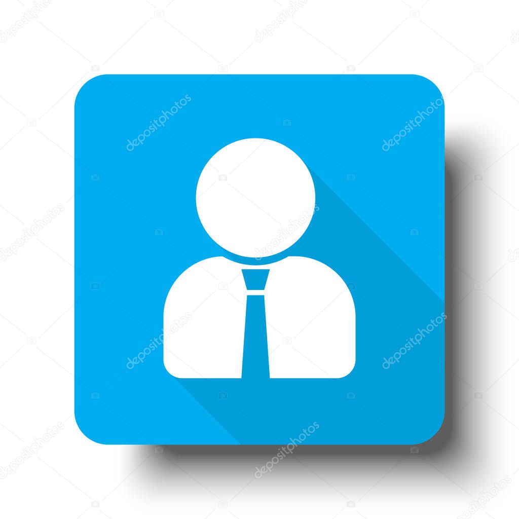 White User Profile icon on blue web button