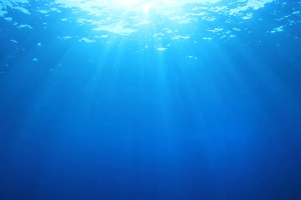 Blue Sea Water Sunrays Copy Space — Stock Photo, Image