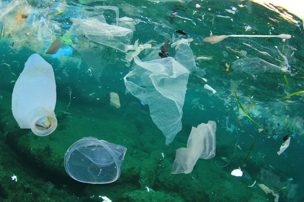 Marea Poluată Gunoi Plastic Dezastru Global Fotografie de stoc