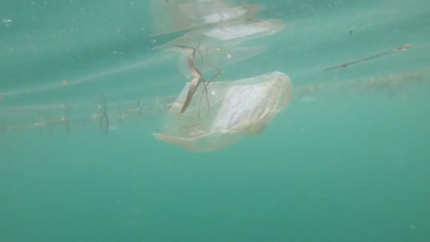 Plastové Znečištění Oceánu Environmentální Problém — Stock video