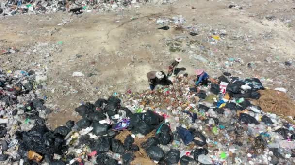 Poluição Plástico Problema Ambiental Aterro Sudeste Asiático Cheio Lixo Que — Vídeo de Stock