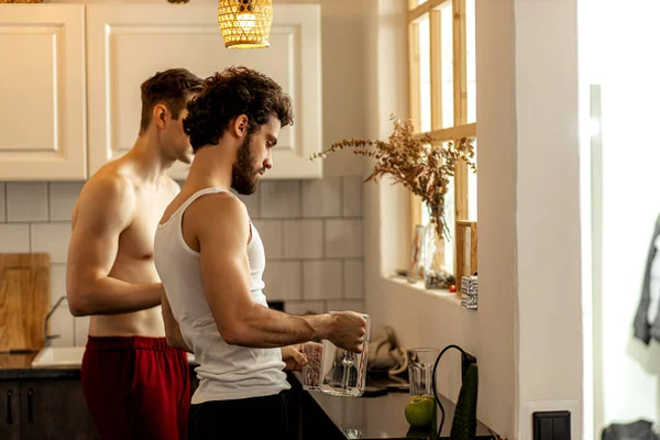 Happy relationships of caucasian gay couple — Stock Photo, Image
