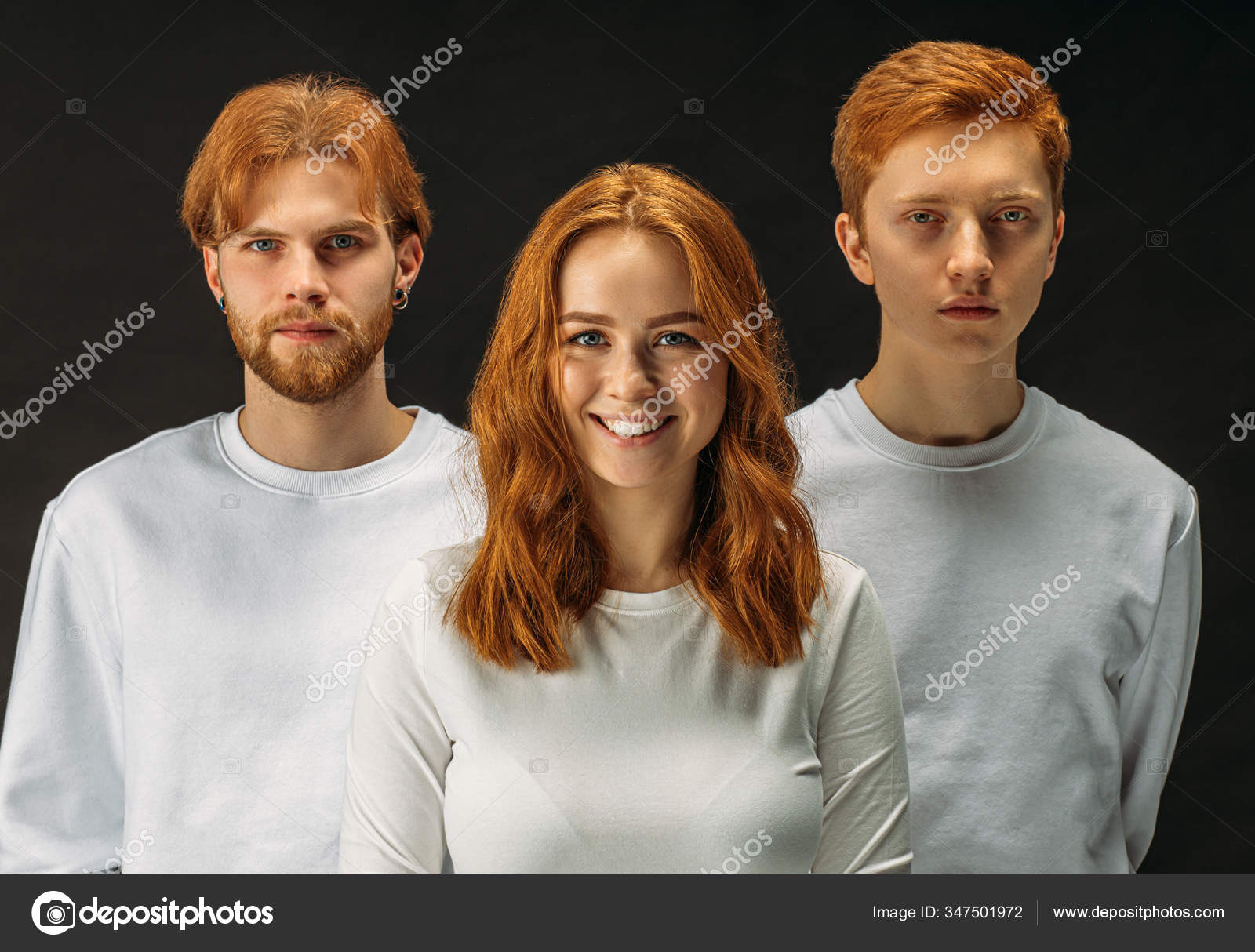 Beautiful People With Unusual Hair Colour Stock Photo
