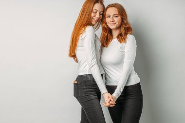 beautiful sister with unusual red hair colour