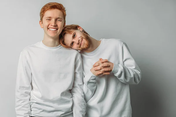 Young redhead boys isolated over white background — Zdjęcie stockowe