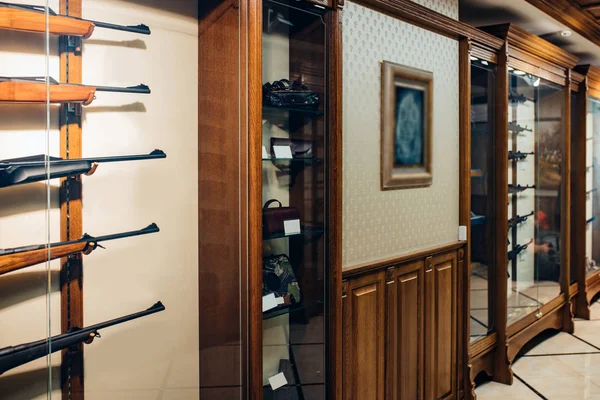 modern interior of guns store