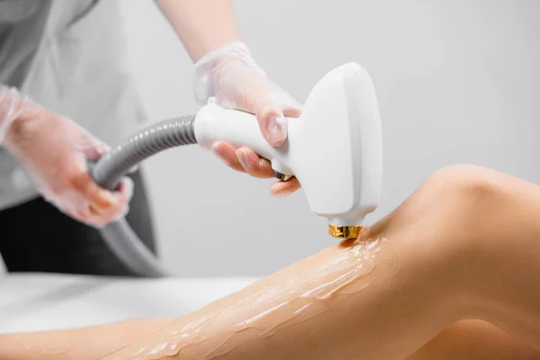 Close-up photo of female getting laser hair removal procedure — Stock Photo, Image