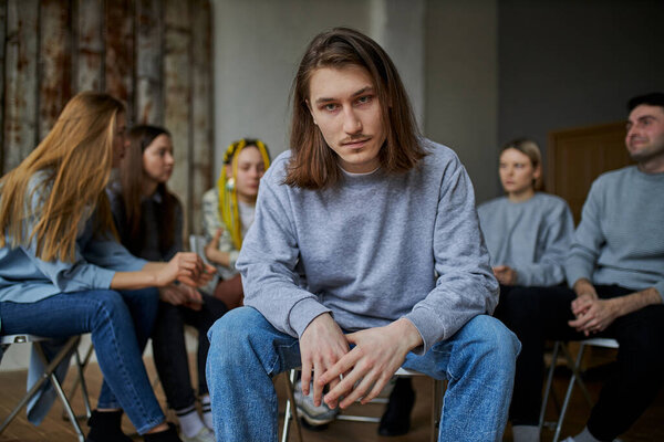 male alcohol addict is emotionally devastated