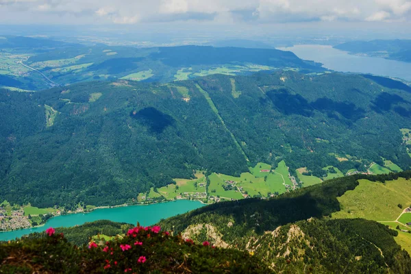 Schafberg Monutain 'den Avusturya Alpleri' ne Sankt Wolfgang im Salzkammergut 'un yanına.