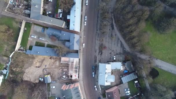 Vista Aérea Zona Residencial Con Casas Calles — Vídeos de Stock