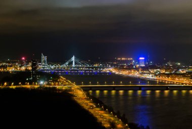 Letonya 'nın Riga şehrinin gökyüzü manzarası çok güzel.