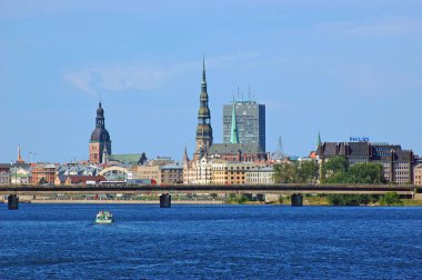 Letonya 'nın Riga şehrinin gökyüzü manzarası çok güzel.