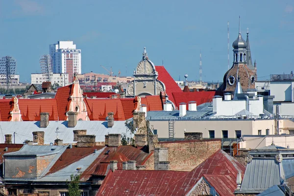 Letonya 'nın Riga şehrinin gökyüzü manzarası çok güzel.