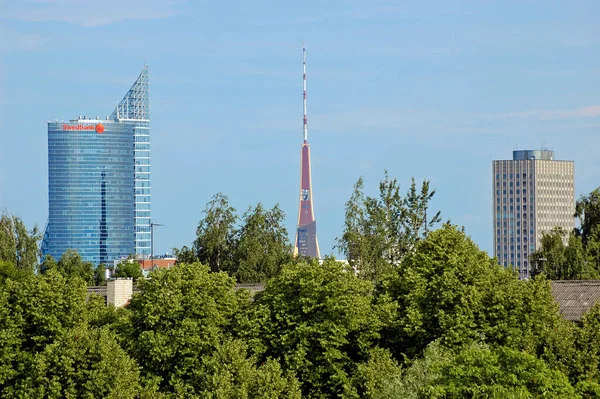 Letonya 'nın Riga şehrinin gökyüzü manzarası çok güzel.