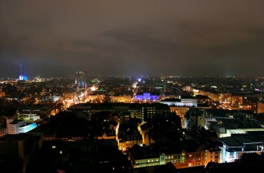 Letonya 'nın Riga şehrinin gökyüzü manzarası çok güzel.