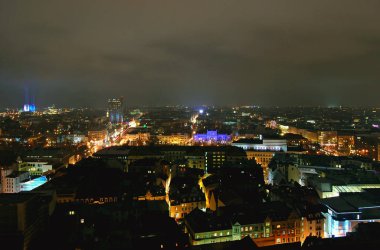 Letonya 'nın Riga şehrinin gökyüzü manzarası çok güzel.