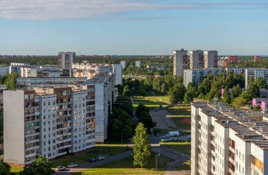 Letonya 'nın Riga şehrinin gökyüzü manzarası çok güzel.
