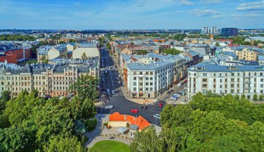 Letonya 'nın Riga şehrinin gökyüzü manzarası çok güzel.