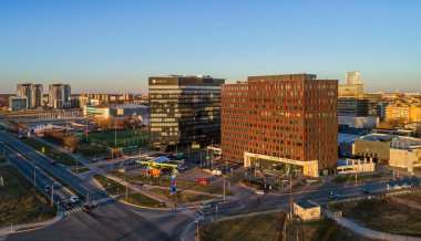 Letonya 'nın Riga şehrinin gökyüzü manzarası çok güzel.