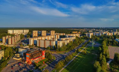 Letonya 'nın Riga şehrinin gökyüzü manzarası çok güzel.