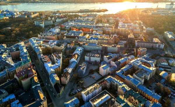 拉脱维亚里加市天际线美丽的空中全景 — 图库照片
