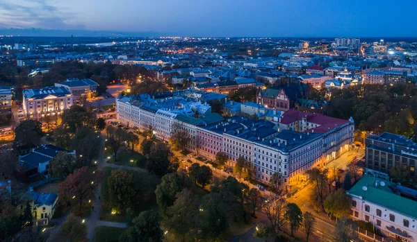 Beautiful aerial panorama view of Riga city skyline, Latvia — Stock Photo, Image