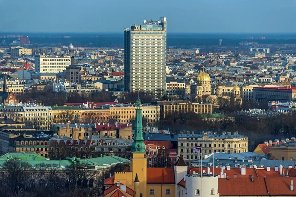 Beautiful aerial panorama view of Riga city skyline, Latvia — Stock Photo, Image