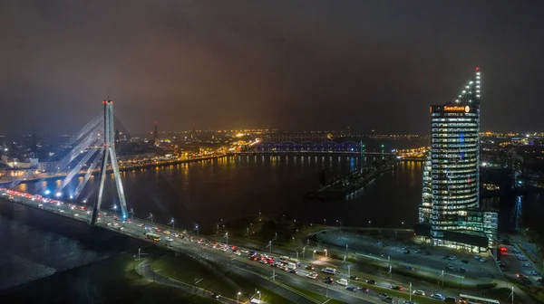 Nydelig panorama-utsikt over Riga by Skyline, Latvia – stockfoto