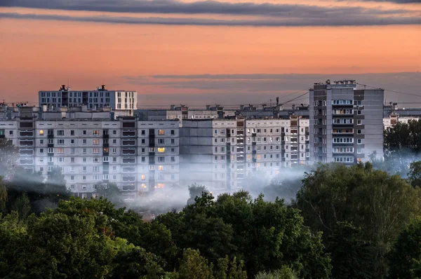 Prachtig uitzicht vanuit de lucht op de skyline van Riga stad, Letland — Stockfoto