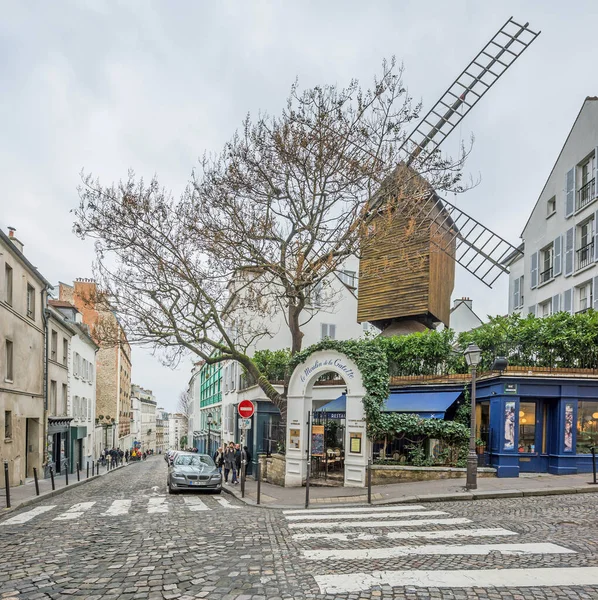 February 2019 Paris France Cityscape Street View Montmartre District Windmills — Stock Photo, Image