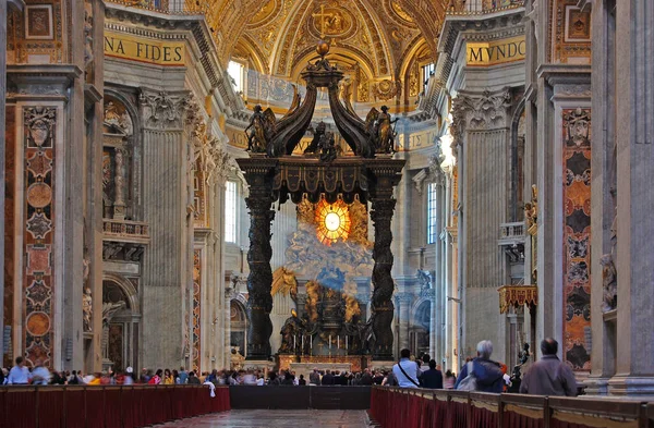 Hermosa Vista Dentro Basílica San Pedro Vaticano — Foto de Stock