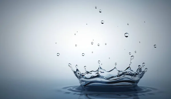 Víz-splash a világos szürke háttér — Stock Fotó