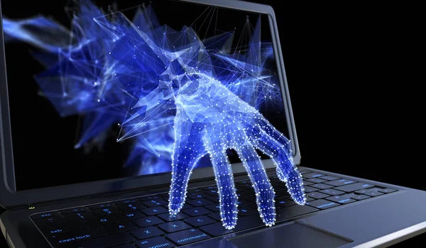 Kradzież danych osobowych za pośrednictwem koncepcja laptop — Zdjęcie stockowe