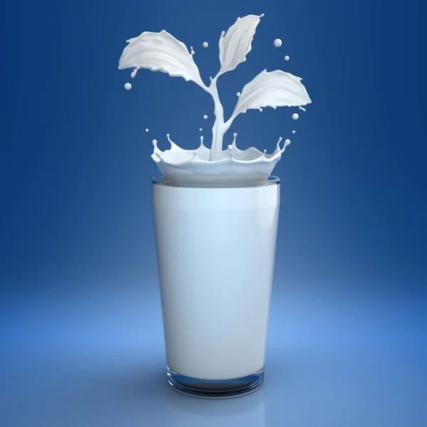 Salpicadura de leche en forma de planta — Foto de Stock