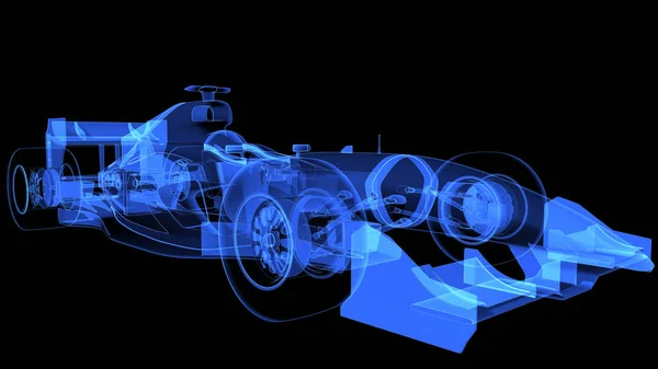 Xray spor araba 3D çizimi — Stok fotoğraf