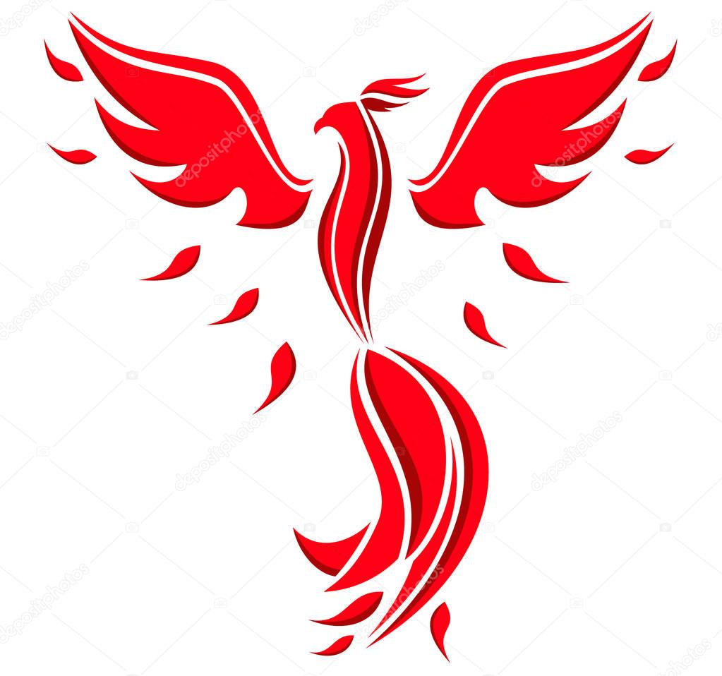 Phoenix bird symbol. Vector