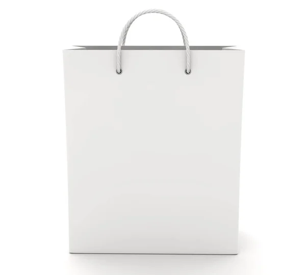 Порожня сумка для покупок на білому. Вид спереду — стокове фото
