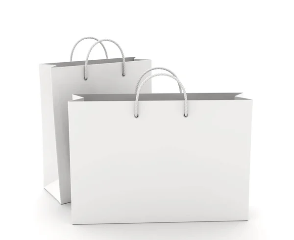 Two Empty Shopping Bag on the white — Stock Photo, Image