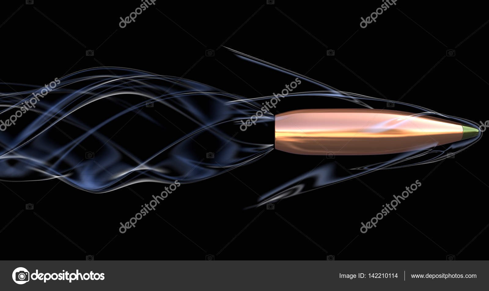 Flying bullet with air trail Stock Photo by ©iLexx 142210114