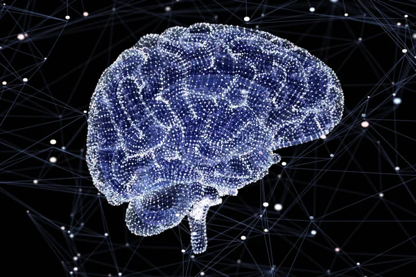 Цифровая активность мозга — стоковое фото
