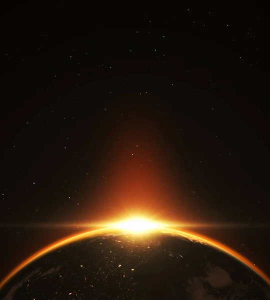 Abstracte exoplaneet zonsopgang — Stockfoto
