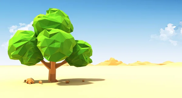 砂漠で孤独な木 — ストック写真