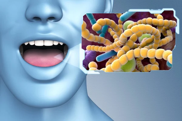 Slechte adem bacteriën — Stockfoto